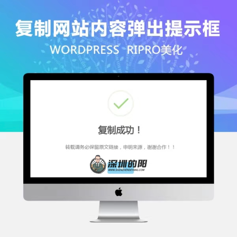 RIPRO主题美化-网站实现复制内容弹出提示框