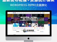 RIPRO主题美化-首页最新发布动态轮播+首页资源统计美化模块