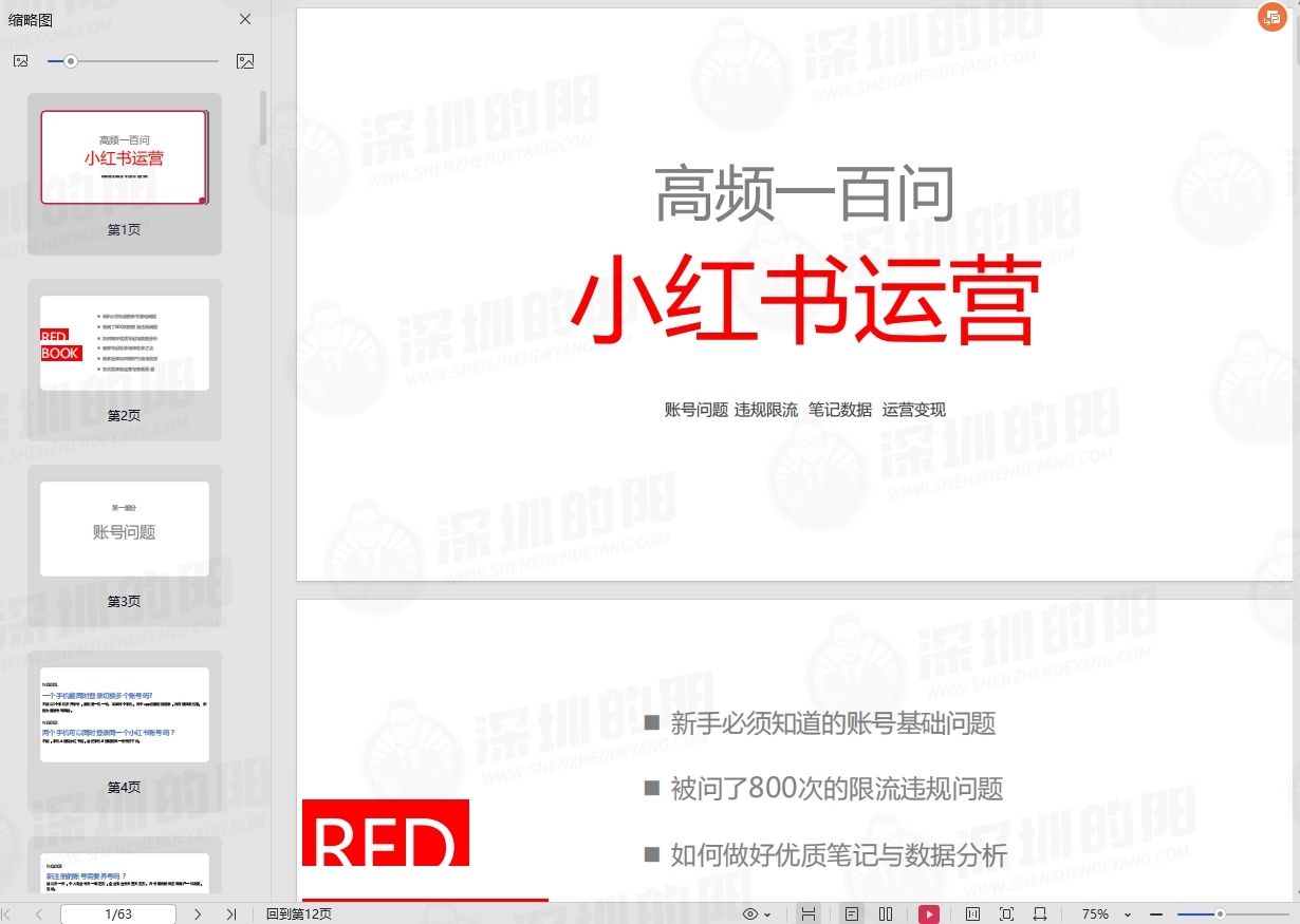 小红书运营高频一百问PDF下载