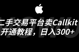 二手交易平台卖Callkit开通教程，日入300+
