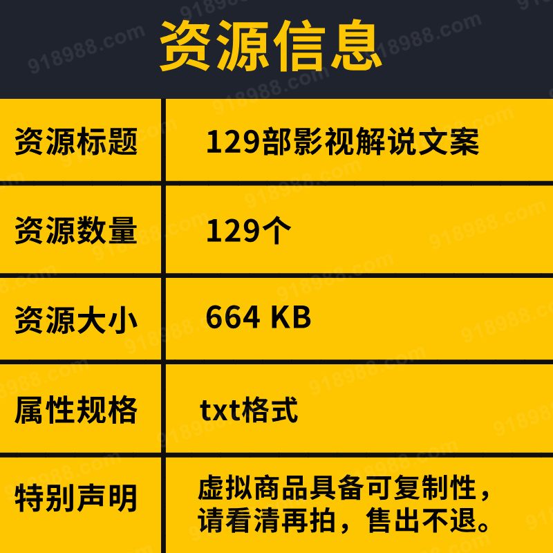 129部影视解说文案