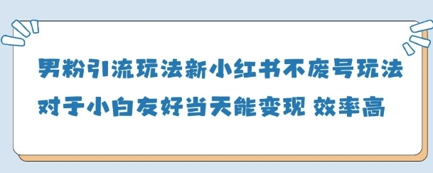男粉引流玩法(新)，玩法友好做的好當天就能變現